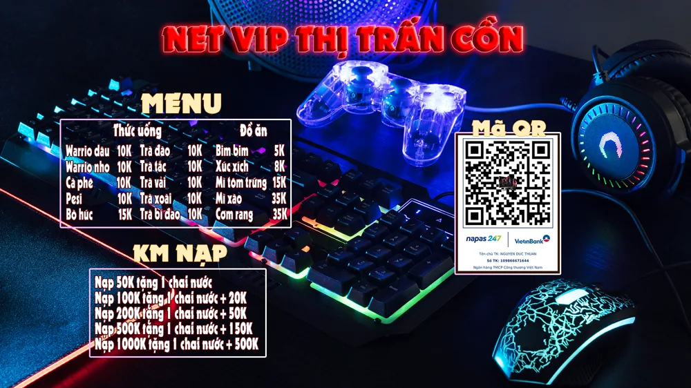 Phòng máy Net Vip Thị Trấn Cồn